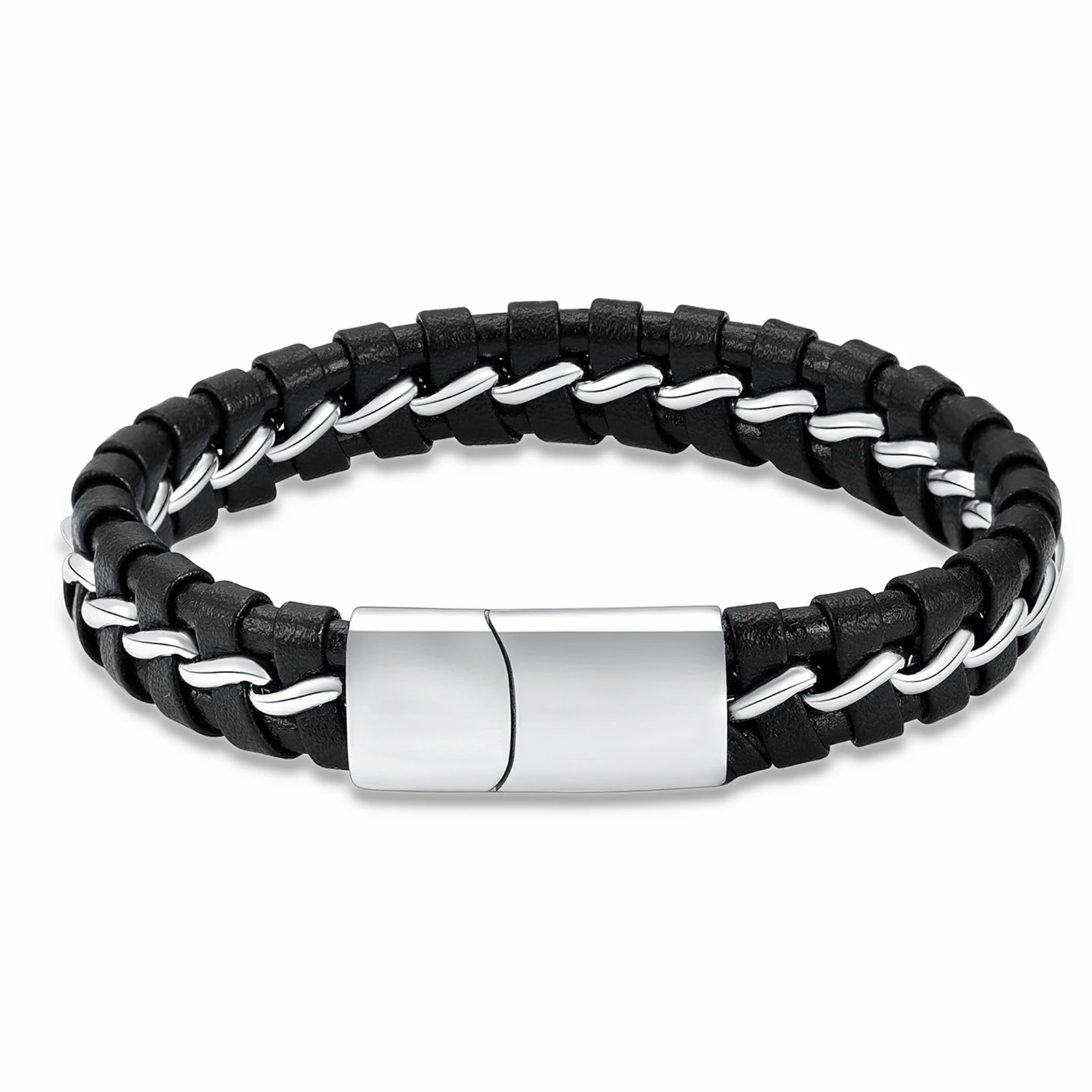 Cremation Memorial Urn Bracelet Made of Genuine Leather, Stainless Steel Cremation Bangle Keepsake Urn Bracelet for Ashes