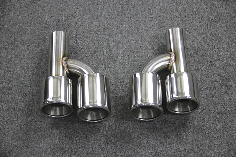 1 Pair H Model 304 Stainless Steel Exhaust Pipe Muffler Tip Car Universal Outlet 76/89/101mm About Length 240mm Tails Throat