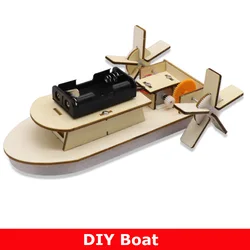 DIY Boat Model Material Set Wood Boat Building Kit 3D Assemble Wooden Paddle Steamer Creative Teaching Educational Science