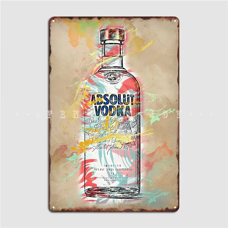 Absolut Vodka Metal Sign Wall Cave Plaques Mural Vintage Tin Sign Poster