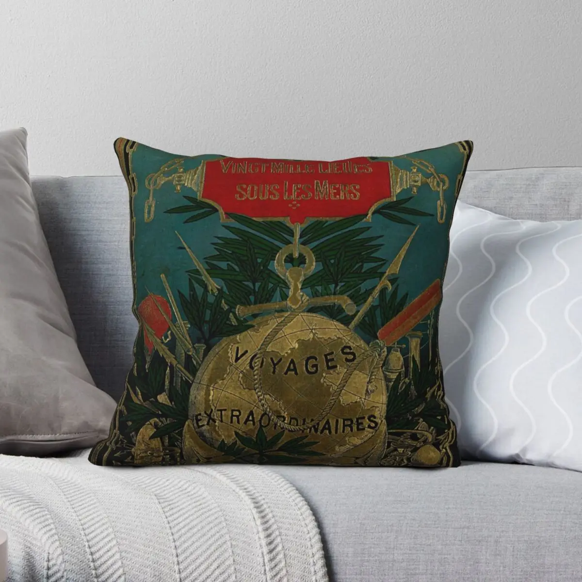 Jules Verne Extraordinary Voyages Pillowcase Polyester Linen Velvet Creative Zip Decorative Pillow Case Home Cushion Cover