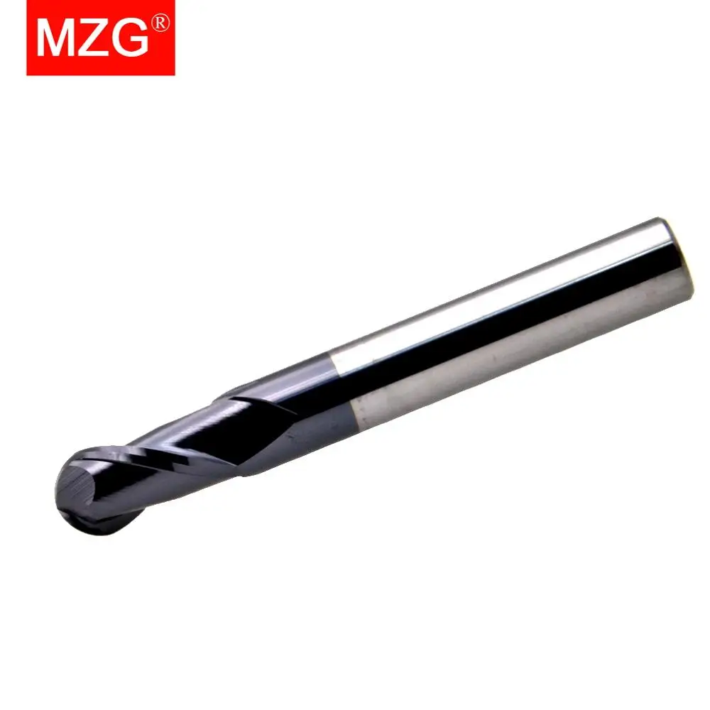 MZG 2 Flute Lengthen  Ball Nose End Mill 100L Cutting HRC50 4mm 5mm Milling Machining Tungsten Steel Sprial Milling Cutter