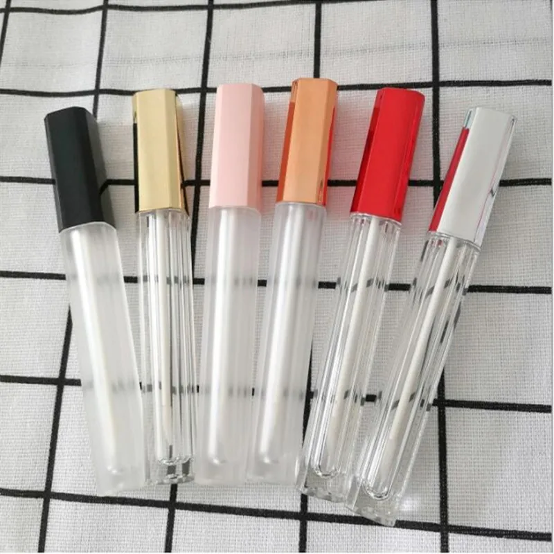 

Wholesale 5ml Lipgloss Tubes Square transparent Lip Gloss Bottles Lipblam Lipstick Tubes Lip Bottles Makeup Refillable Bottles