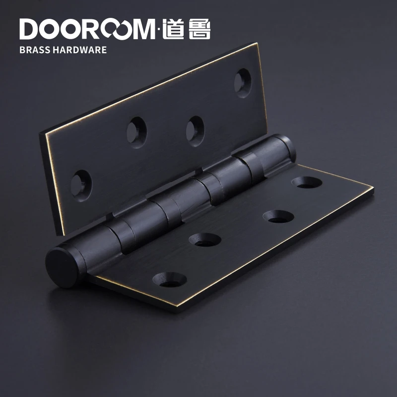 

One Piece-Dooroom Brass Thick Bearing Hinges 4"x3"x3mm, 5"x3"x3mm Solid Wood Door American Black Gold Mute Hinges With Screws