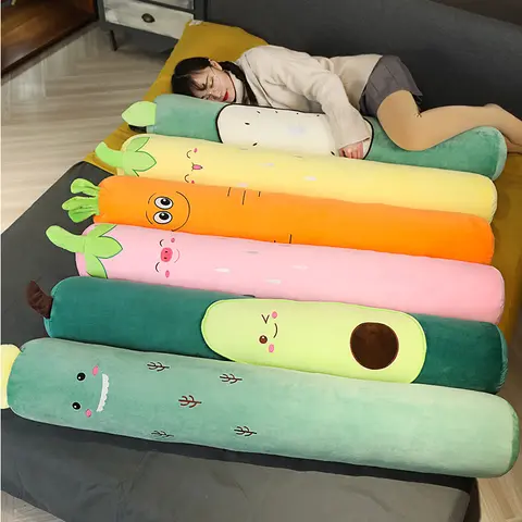 Cartoon Fruit Long Pillow Avocado Carrot Strawberry Sleeping Cushion Children Pregnant Woman Leg Pillow Removed Washable Decor