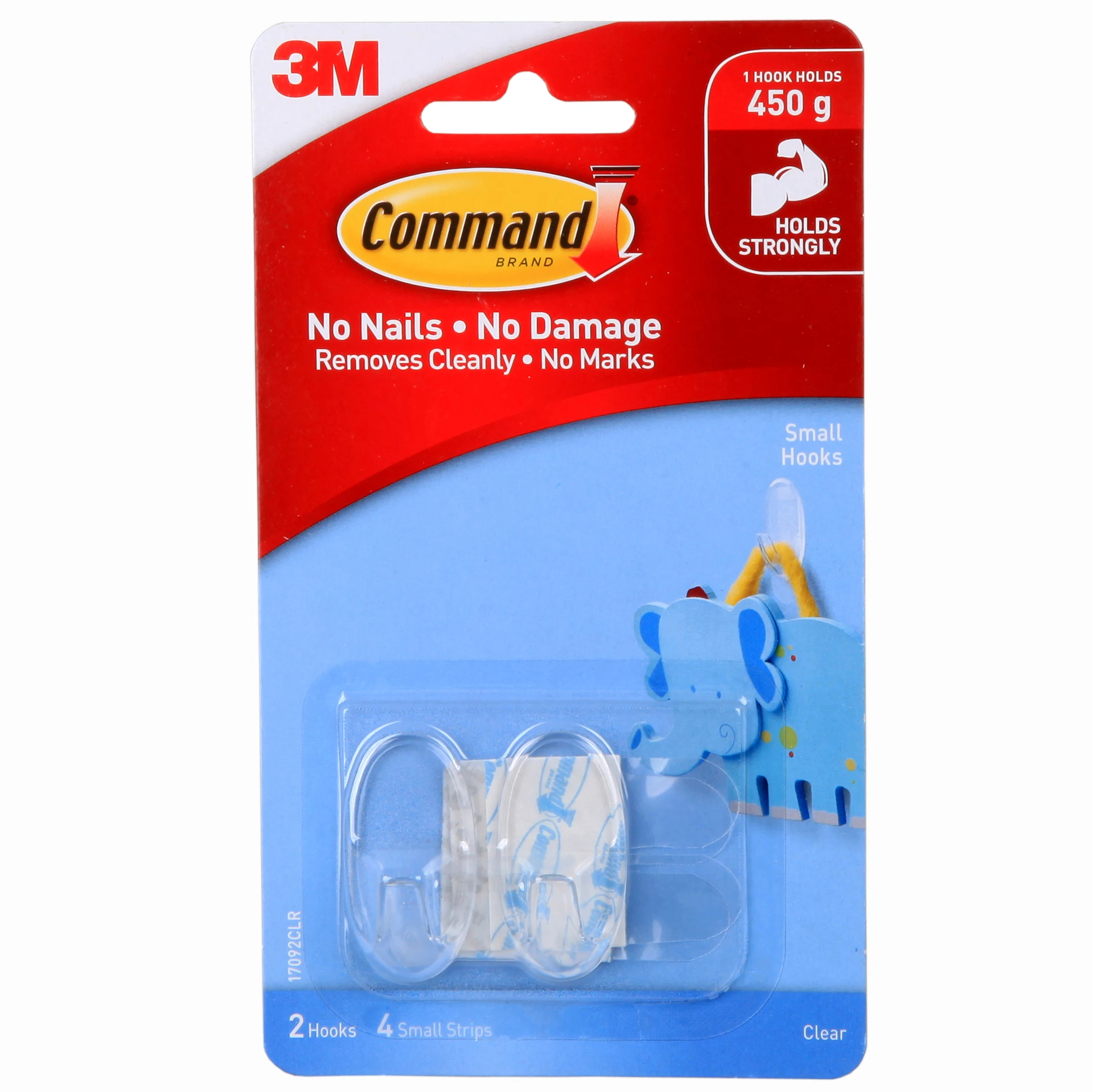 3M Command Clear Small Hooks command hook Damage-Free Hanging Holds strongly and removes cleanly