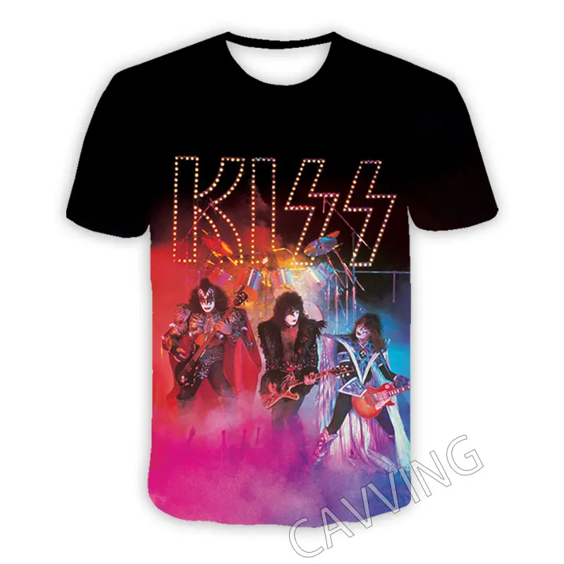 CAVVING 3D Printed   KISS Rock Band   Casual T-shirts  Hip Hop Tee Shirts Harajuku Styles Tops Clothing for Men/women  T02