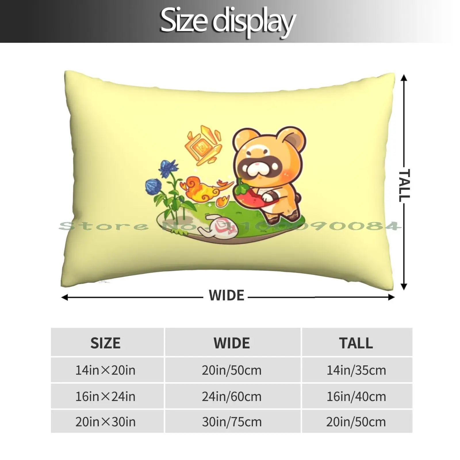 Guoba!-Genshin Impact Pillow Case 20x30 50*75 Sofa Bedroom Genshin Impact Genshinimpact Guoba Xiangling My Hole Videogame Long