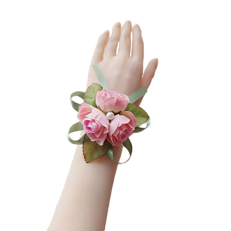 Pulseira dama de honra, pulseira corsage para o casamento, acessórios de festa, casamento, flores de mão, irmã, menina, decoração de baile