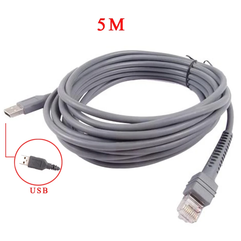 

5M USB Cable to RJ45 For Symbol Motorola LS2208 LS4208 DS6708 LS1203 CBA-U01-S07ZAR Barcode Scanner