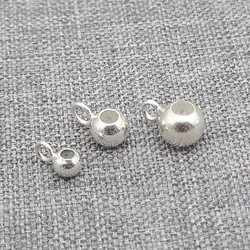 10 Pieces of 925 Sterling Silver Silicone Stopper Bail Beads w/ Closed Jump Rings