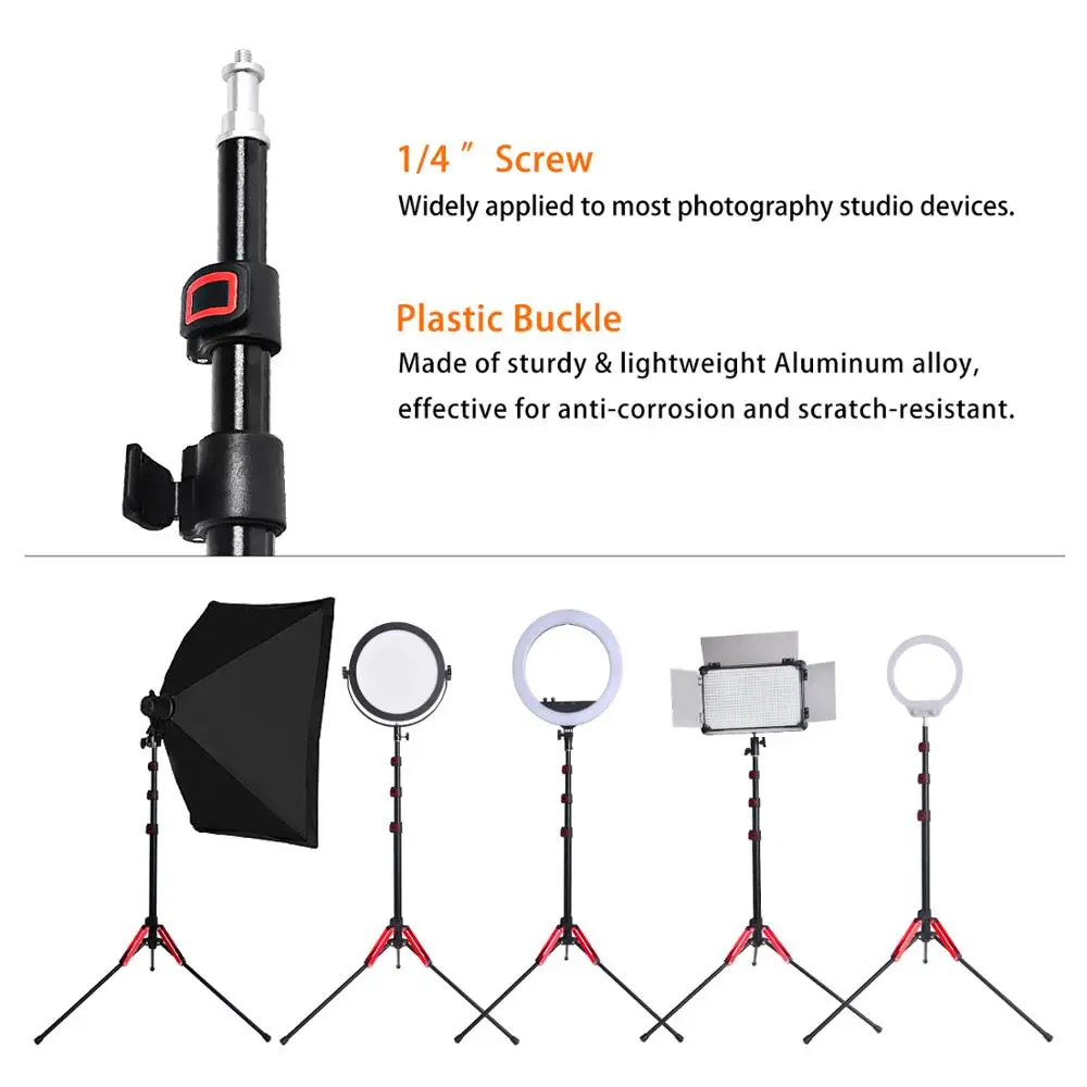 Fosoto FT-195 Led Light Tripod Stand with 1/4 Screw carry Bag For Photo Studio Photographic Lighting Flash Umbrellas Reflector