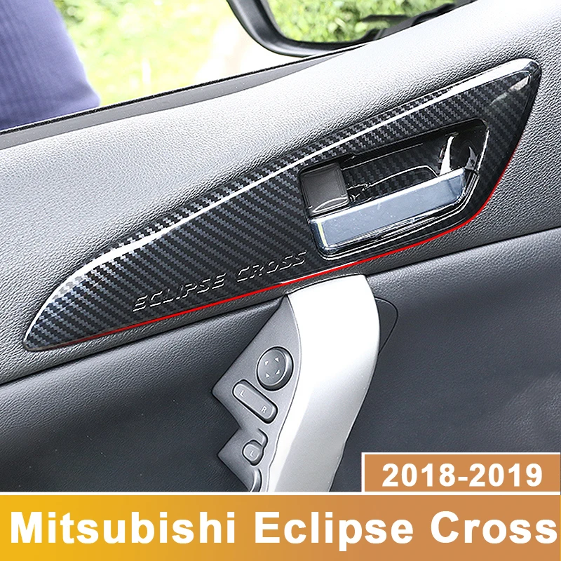 Dla Mitsubishi Eclipse krzyż 2018 2019 wewnętrzny uchwyt klamki samochodu pokrywa misy wykończenia Catch rama Bezel odlewnictwo garnitur Surround