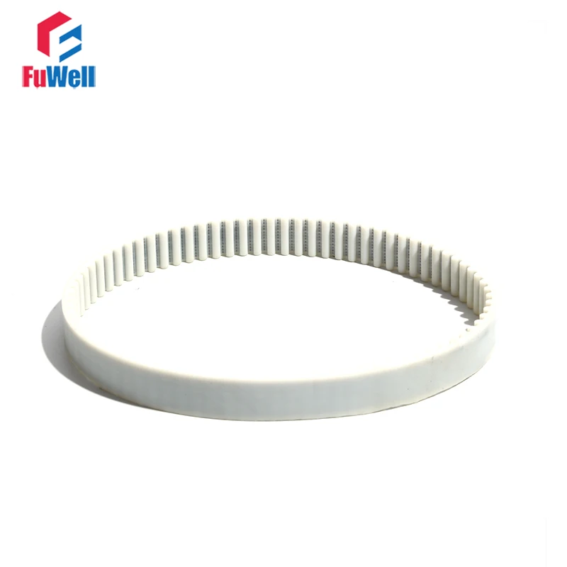 

Timing Belt HTD5M Closed Loop White PU Timing Pulley Belt 15/20/25/30mm Width 2035/2050/2060/2080mm Polyurethane Toothed Belt