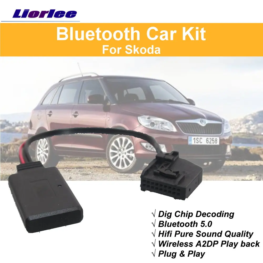 Car Bluetooth Kit For Skoda OCTAVIA/RAPID/SUPERB 18Pins BT Music Interface Adapte Digital Wireless Decoder Plug & Play