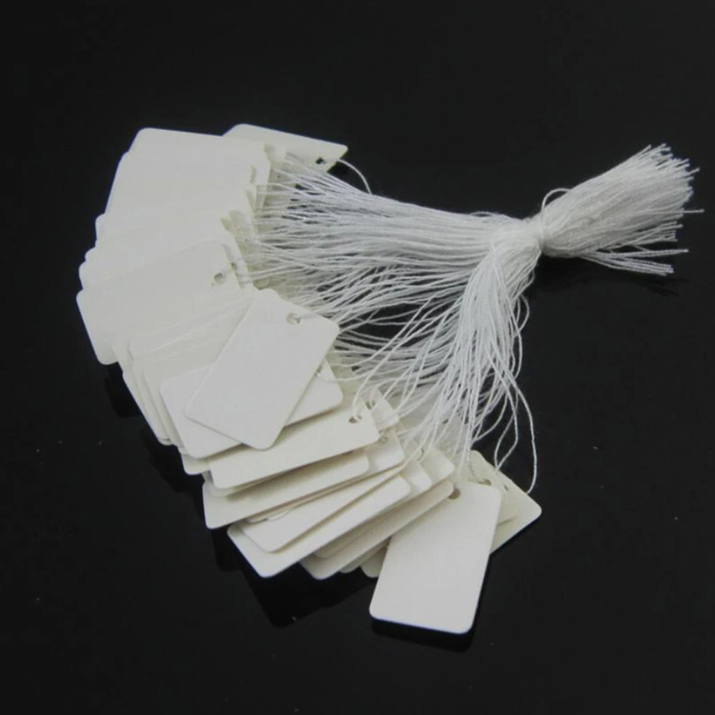 100pcs White Price Tags Marking Tags Writable Blank Sale Price Labels Supplies