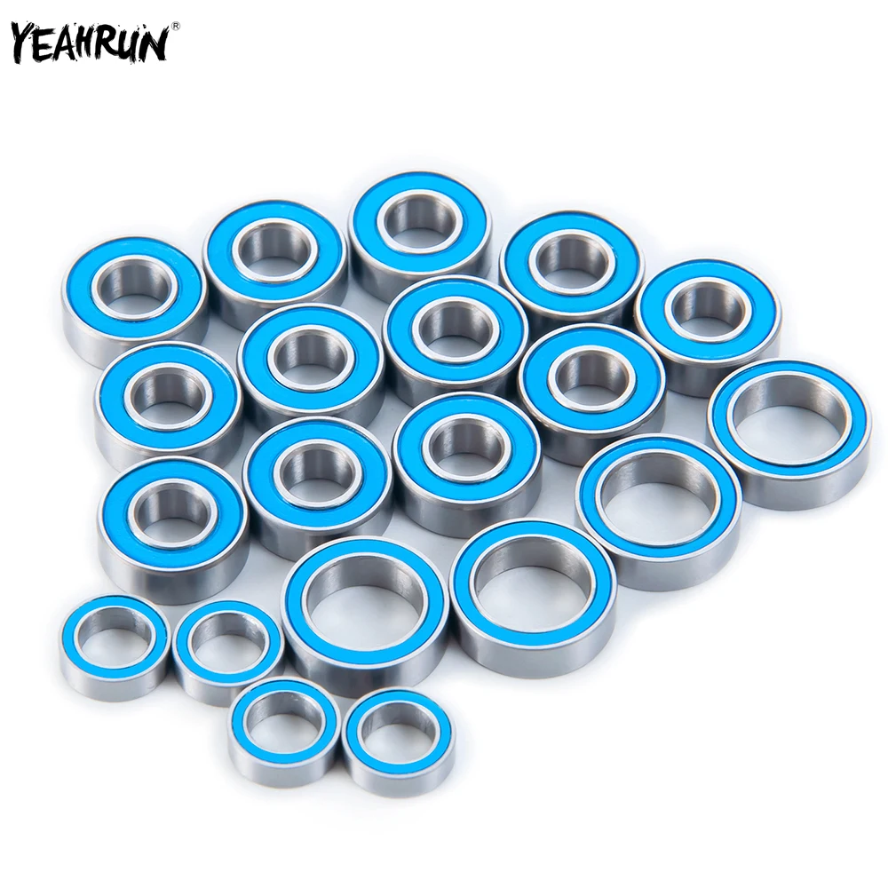 YEAHRUN 20pcs Ball Bearings Kit Rubber Sealed on Two Sides Chrome Steel For All Tamiya TT-01 RC Car Upgrade Parts