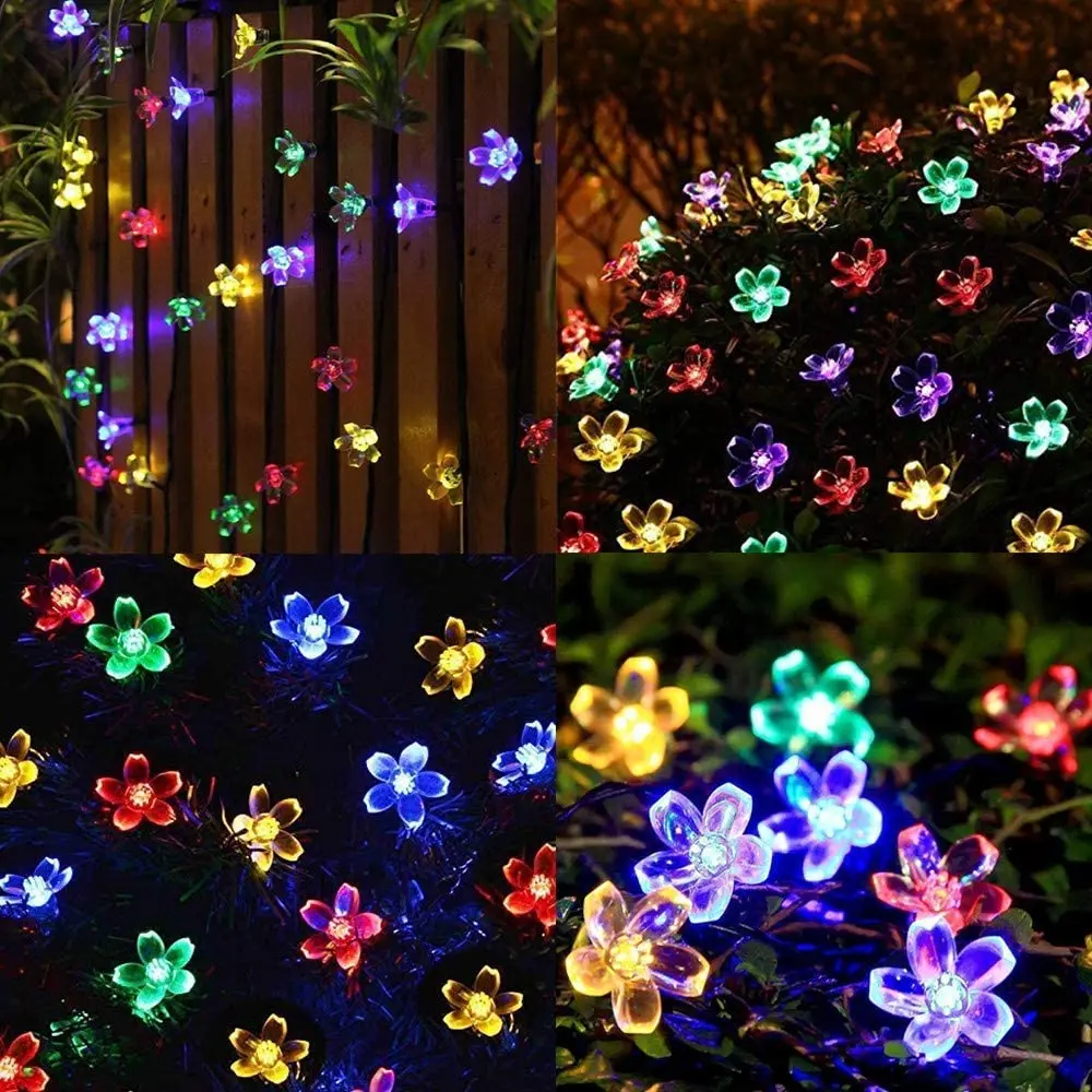 LED Outdoor Solar Lamp String Lights 50 LEDs Fairy Holiday Christmas Party Xmas Holiday Decor Garden Waterproof Outdoor Lighting