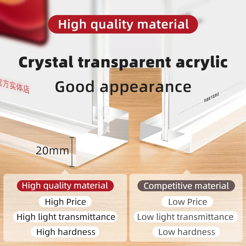 A4 A5 T Shape Table Top 4S Shop Price Tag Product Menu Clear Transparent Acrylic Sign Holder Display Stand Picture Photo Frame