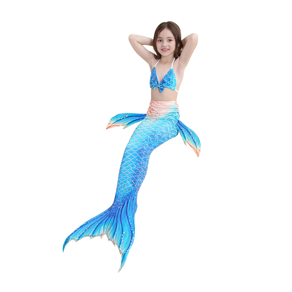 2021 free shipping New Kids Mermaid Tail Swimwear Bikini Set Bathing Suit Costume for birthday party designed high quality