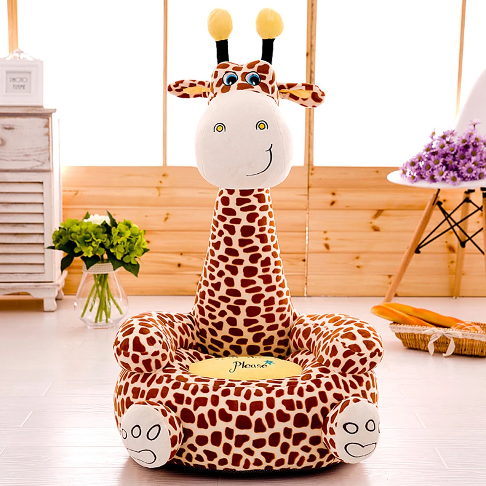 Cartoon Giraffe Baby Sofa Seat Cover Convenient Practical User-friendly Design Toddler Sit Support Chair Case without Filler