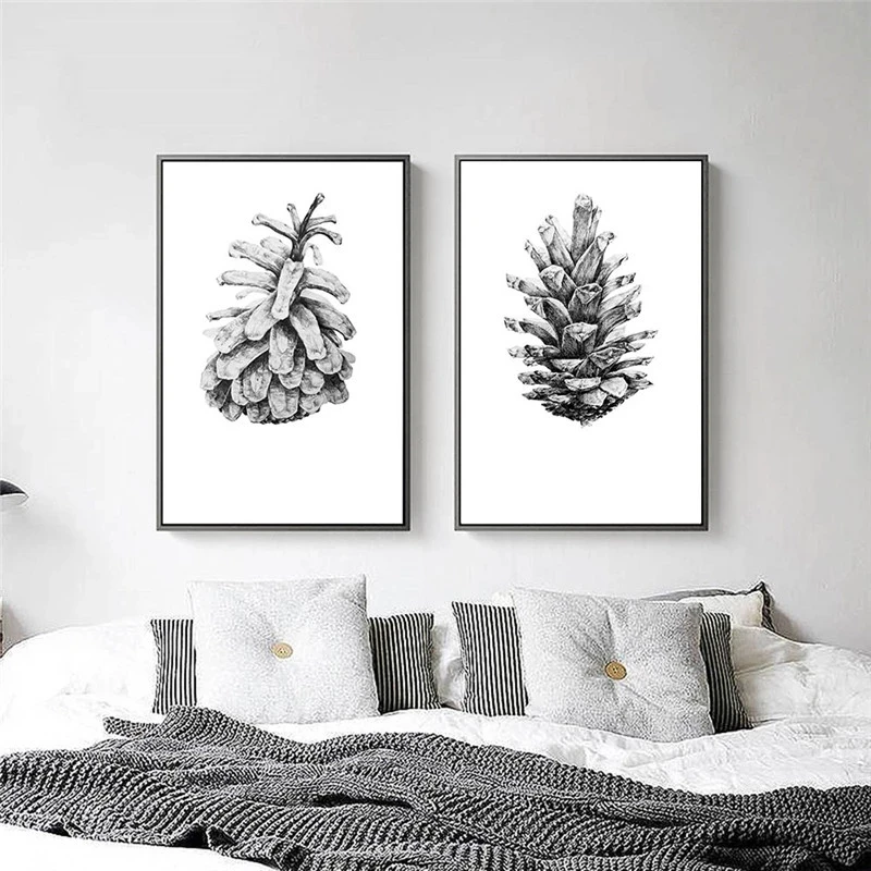 Minimalist Canvas Painting Cool Colors Pine Cone Living Room Bedroom Cafe Bookstore Wall Art Hd Decoration Printing Poster