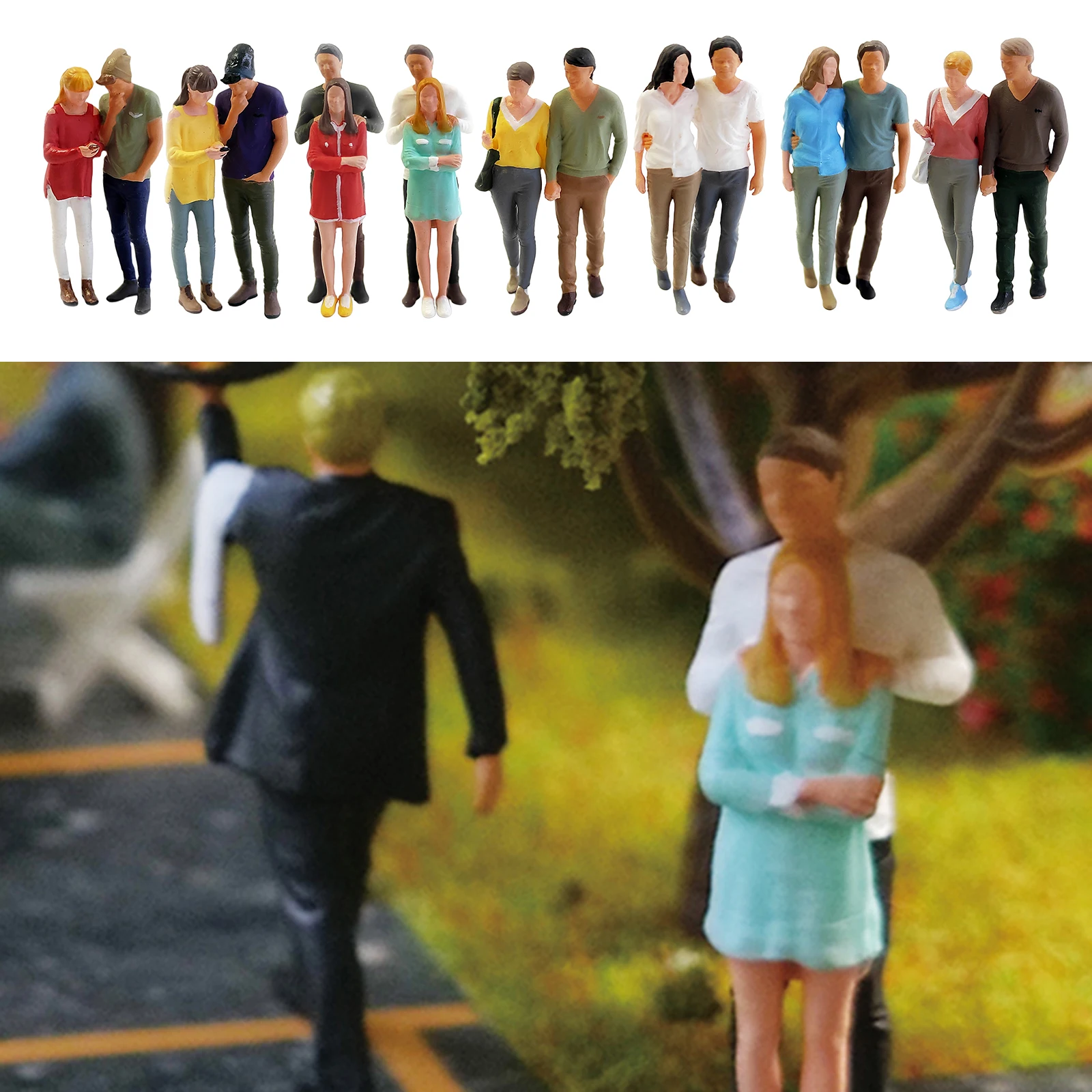 1:64th Figures Model Couple People for Miniature Scenes, Diorama Decoration Accessories Figures Standing People Assorted Poses