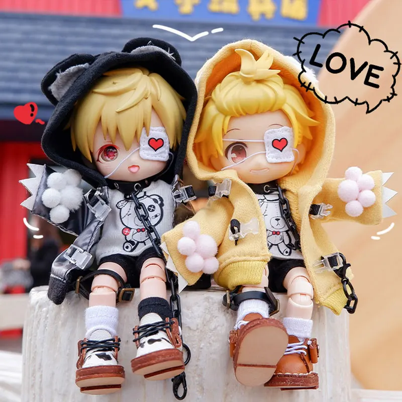 

OB11 Doll Clothes Cute Bear Coat Goggles Collar Shorts for Obitsu11, Molly Baby Clothes,YMY, GSC Body , 1/12bjd Doll Accessories