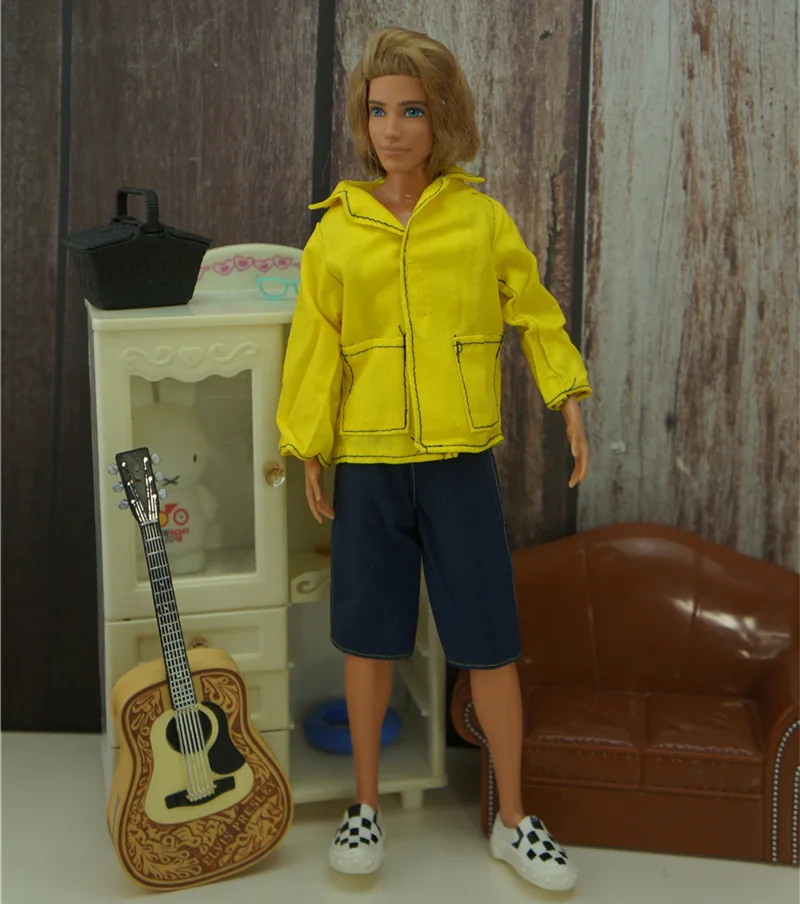 1/6 Size Ken Princess Clothes Set Jeans Jacket Tshirt Personality Handmade Clothing Male Doll DIY Dressing Decors Part Doll Coat