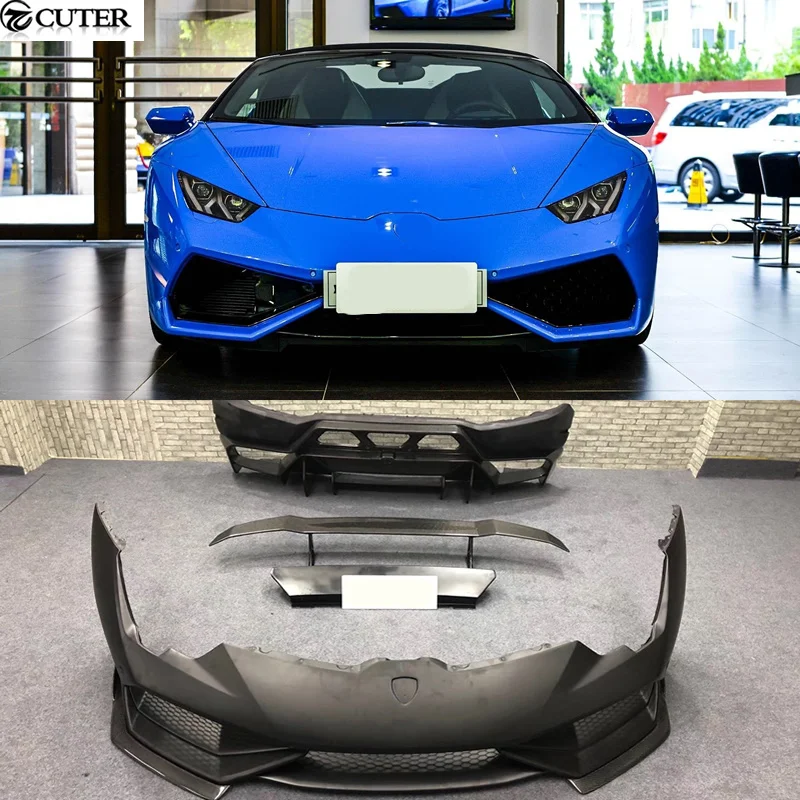 Lp580 to Lp610 Frp Front Bumper Rear Bumper Spoiler for Huracan Lp580 Change to Lp610 V style 2015