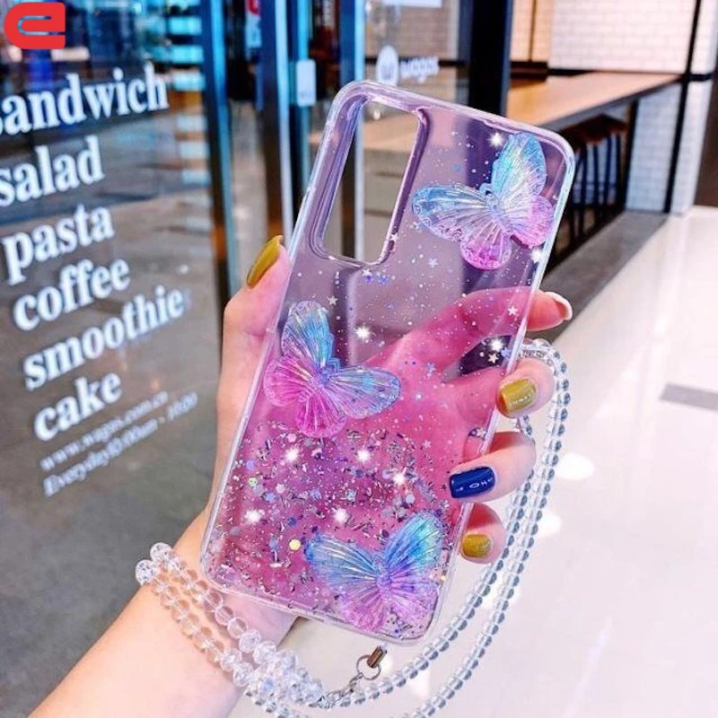 

3D Butterfly Case For OPPO Realme 11 10 Pro C55 C53 Reno 12F 12 11F 7 8T Find X5 Lite X3 A38 A54 A94 Lanyard TPU Glitter Cover