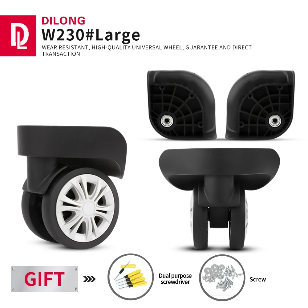 

DILONG W230 Password Luggage Wheels Trolley Accessories Universal Suitcase Shock Absorption Practical 1 Pair of Detachable Wheel