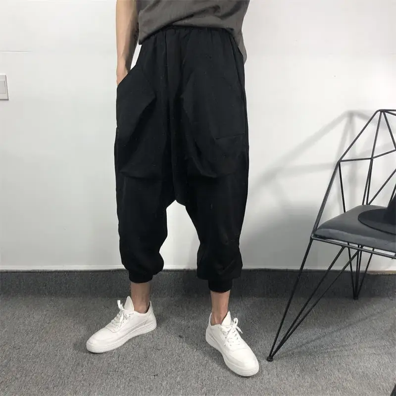 

Men's Pants Spring And Autumn New Hip Harajuku High Street Hairstylist Casual Loose Oversized Pants