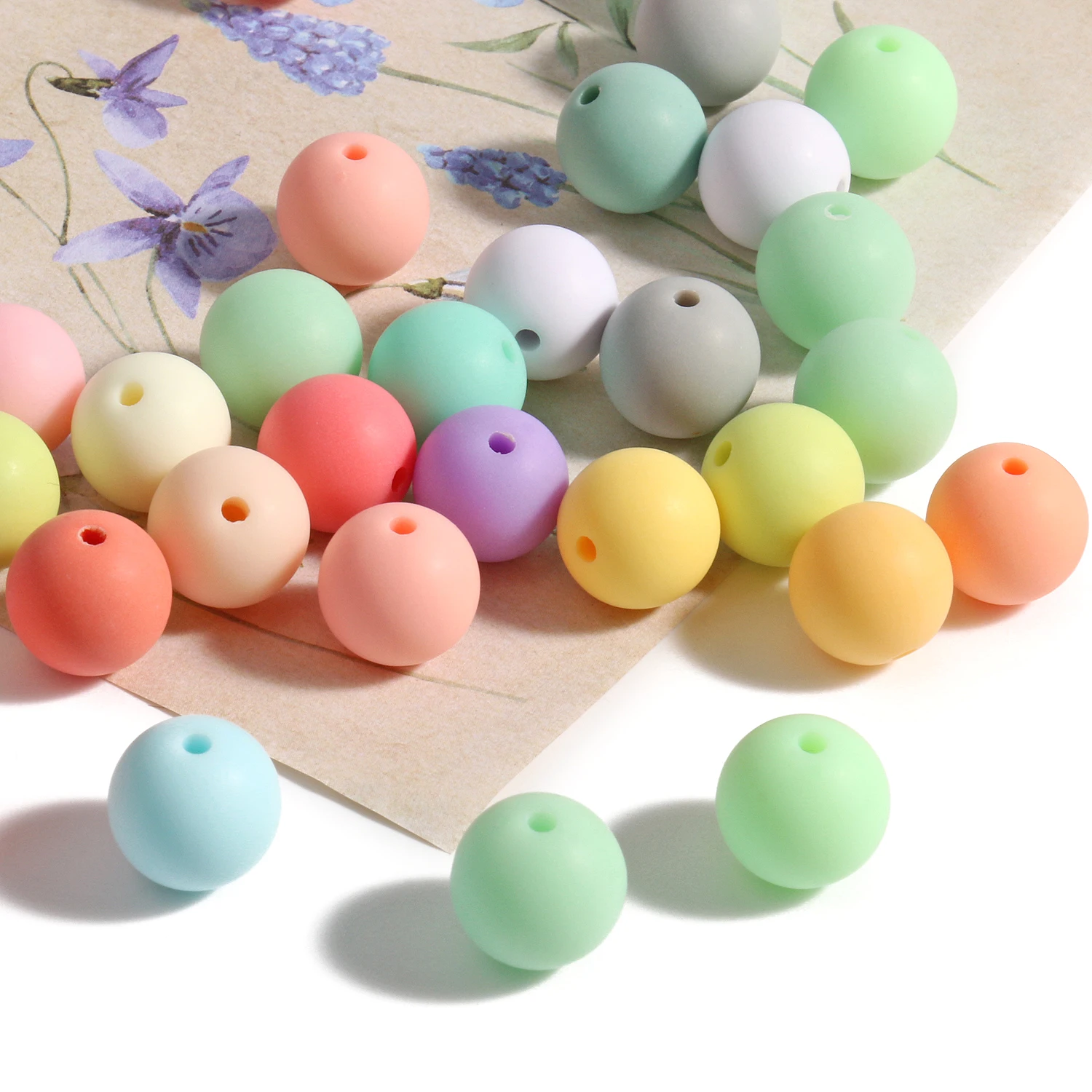 Candy Color Matte Acrylic Round Ball 6/8/10/12/14/16mm  Loose Beads for Jewelry Making DIY Bracelets Accessories for Handicrafts