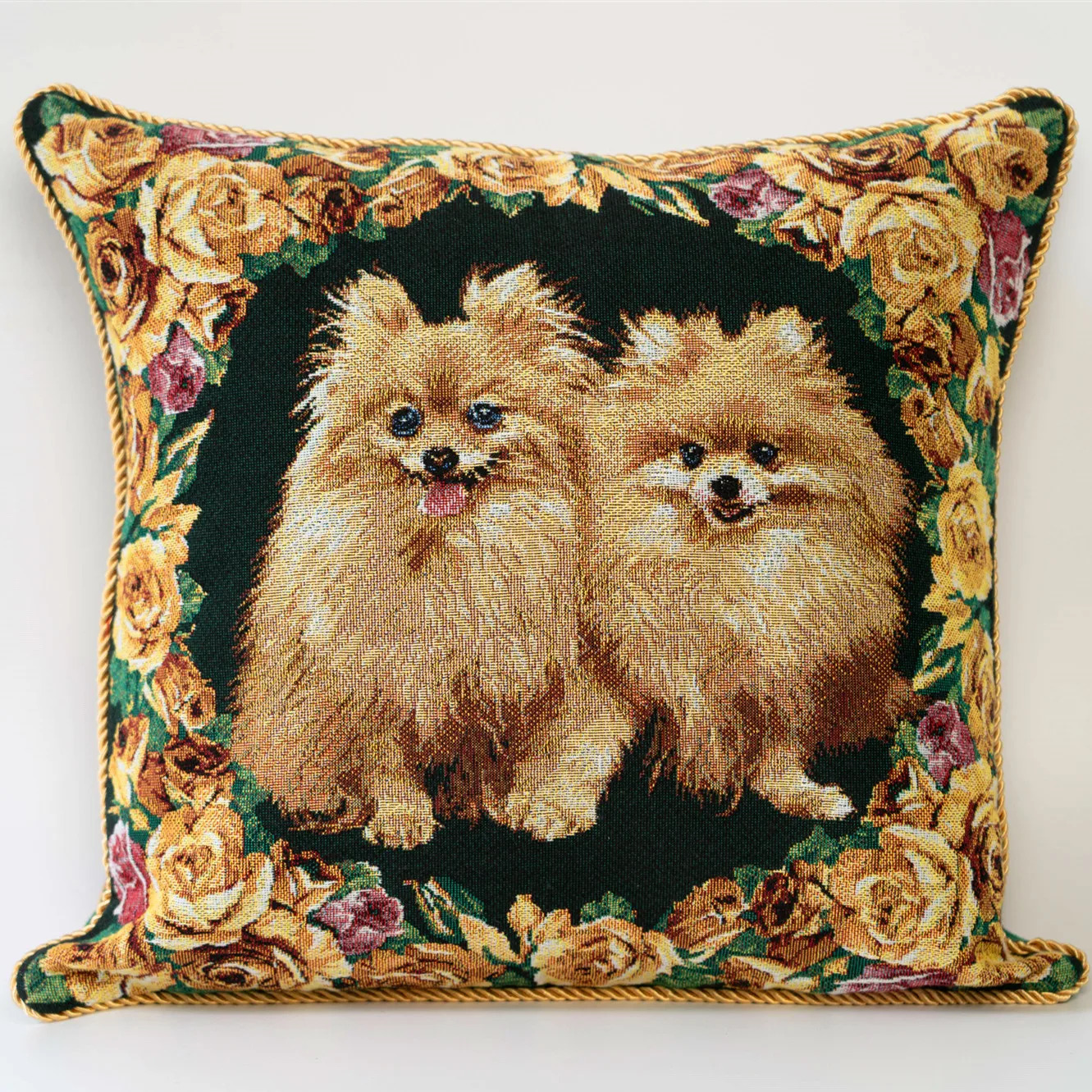 

Luxury Belgian Cushion Jacquard Cushion Cover Double Sides Full Color Dyed Yarn Woven Sofa Classic Home Decoration Pillow Case