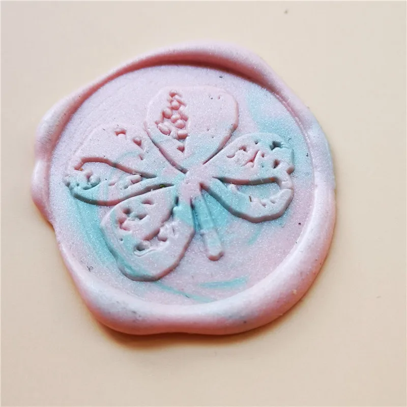 Four Leaf Clover Wax Seal Stamp Four Leaf Clover Sealing Wax Stamp Kit Four Leaf Clover Wax Stamp Custom Initial Date Wedding In