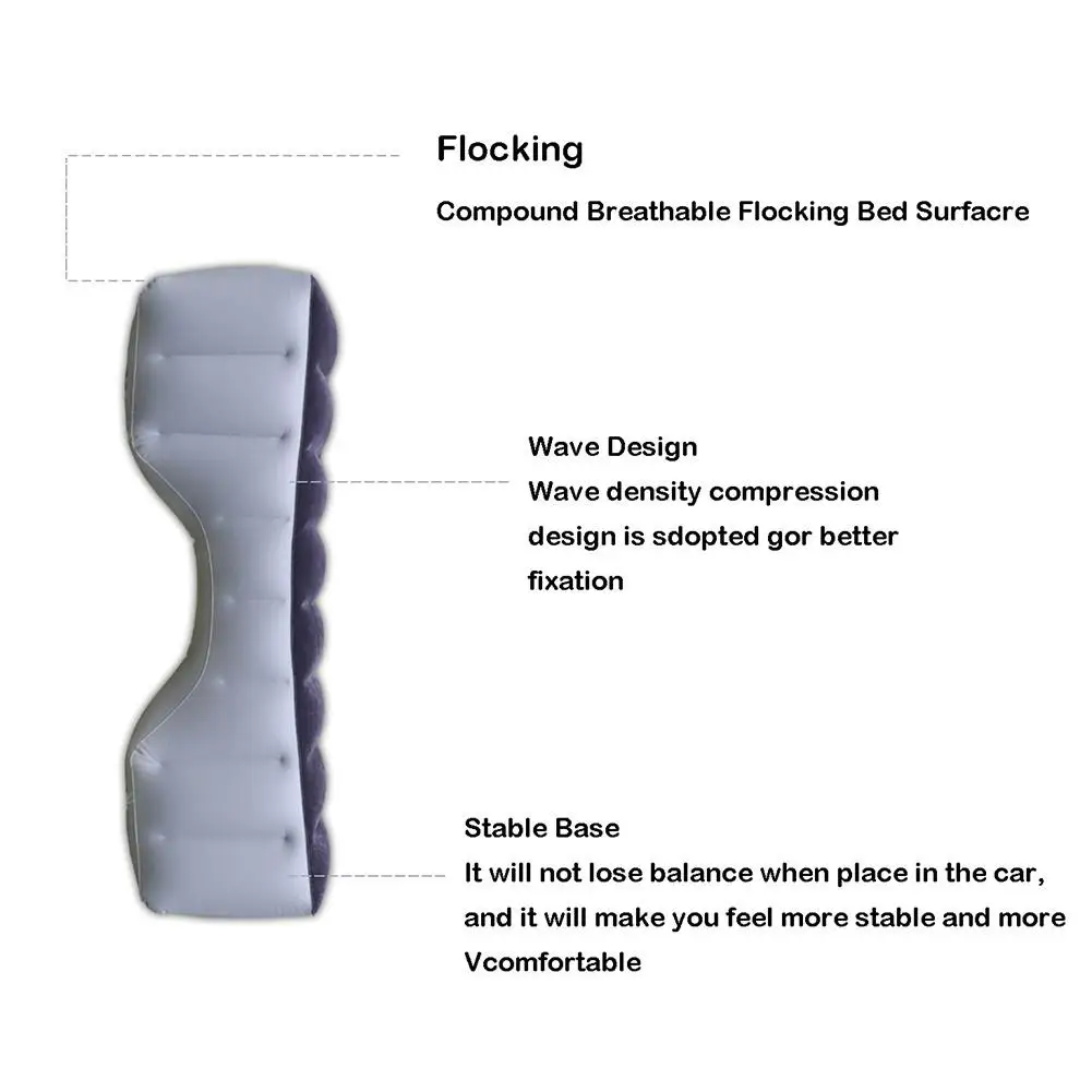 Car Inflatable Mattress Universal Rear Seat Kids Foot Gap Cushion Inflatable Bed Car Air Cushion Mat Travel Camping Accessoies