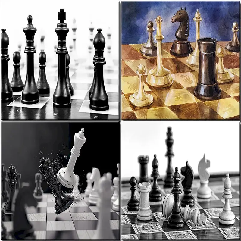 5D Diy Diamond Painting Kits Chess Full Square Diamond Embroidery Landscape Adult Pictures Of Rhinestones Mosaic Home Decor Gift