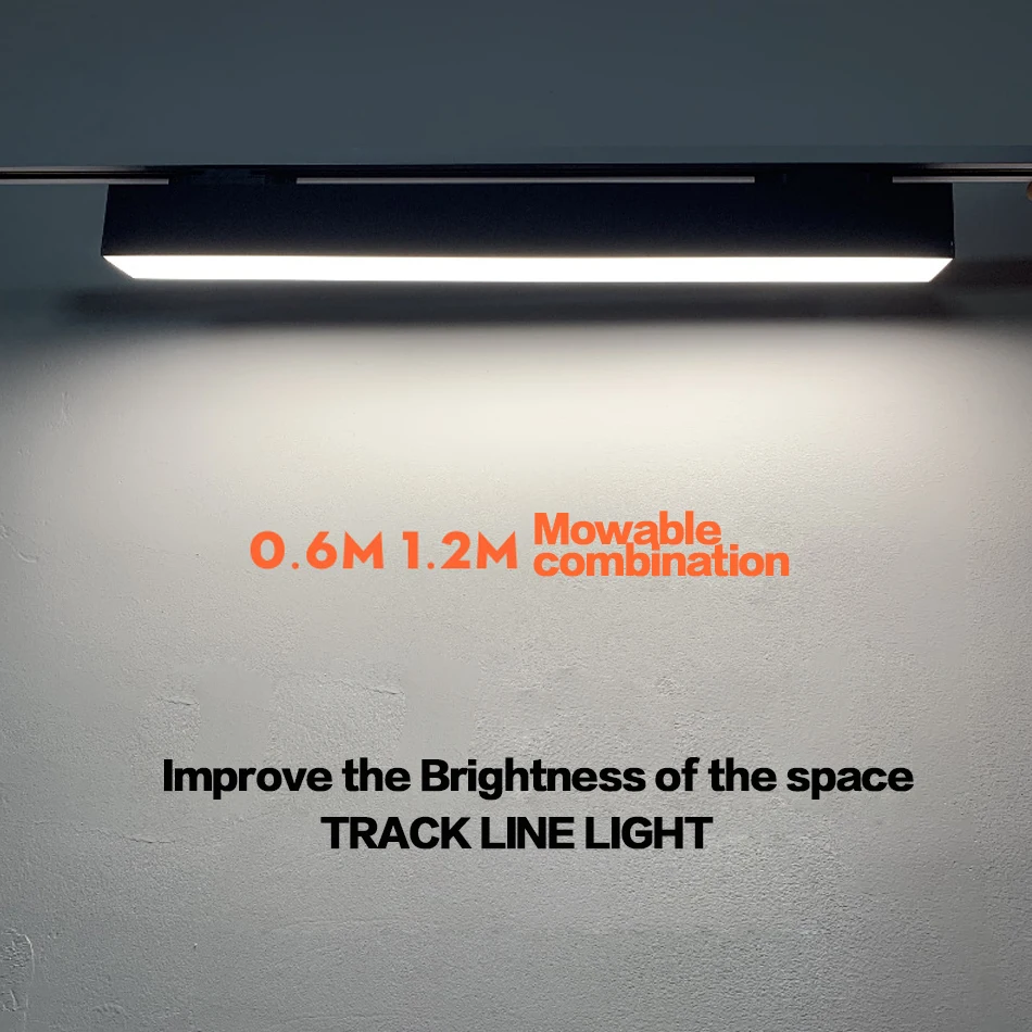 2019 NEW 60cm LED Track Light line light 20W creative linear long strip office corridor Store Mall Exhibition ceiling line lamp