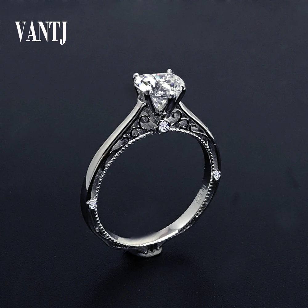 

VANTJ 100% Moissanite Rings Solid 10K Gold Gemstone Heart Cut DF Engagement Wedding Moissanite Lab Grown Diamond Ring for Women