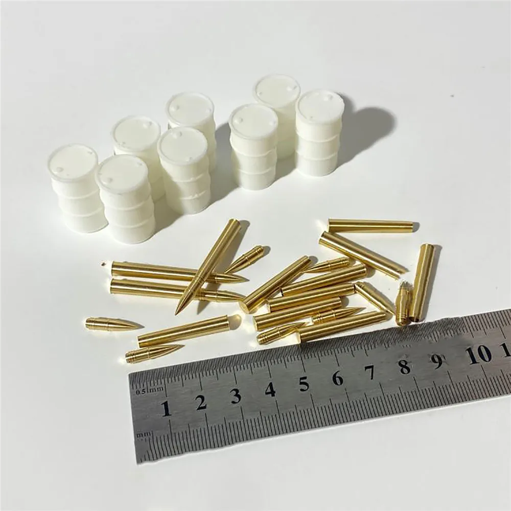 For DIY Model High Simulation 1/35 Tank Armored Vehicle Oil Drum 128mm Metal Cannonball Model Kits for DIY Model Making
