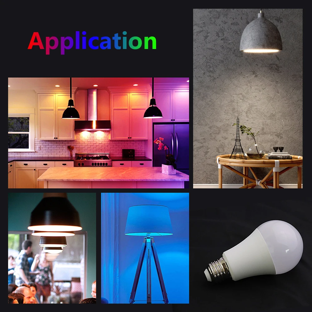 2pcs Voice Control 9W Rgb Smart Light Bulb Dimmable E27 B22 Wifi Led Magic Lamp Ac 85V-265V Work With Alexa Google Home