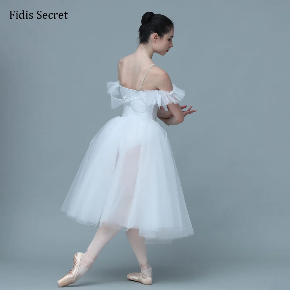 White Swan Lake Classical Romantic Ballet Tutu Long Skirt,Girls Ballerina Professional Performance/Competition Stage Costumes