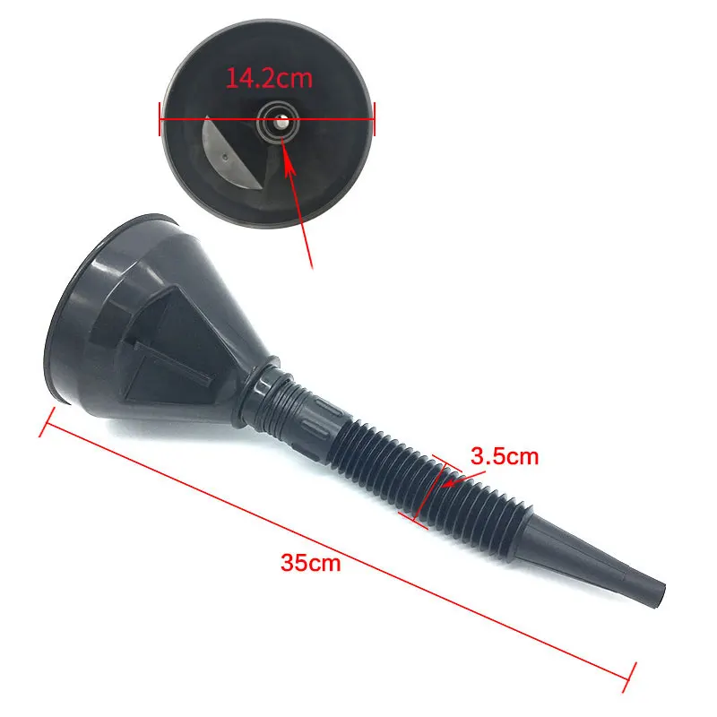 Φ14.2CM Universal เติมน้ำมันช่องทางสำหรับรถยนต์และรถจักรยานยนต์พลาสติกรถยนต์เครื่องยนต์อัตโนมัติ Oiler กรองช่องทางกับกรองตาข่าย