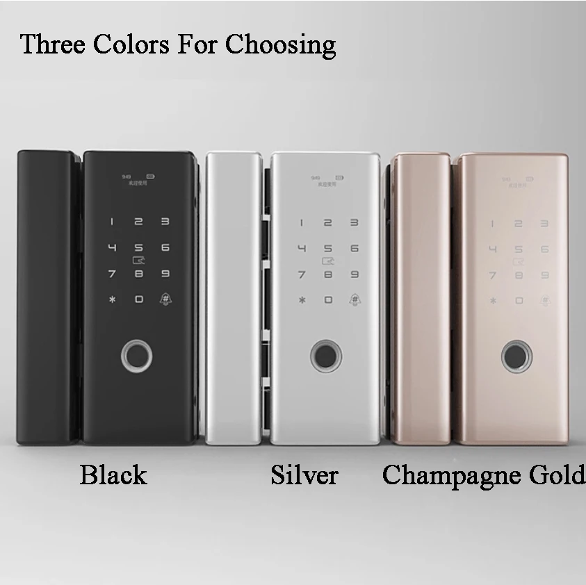 Smart Glass Door Biometric fingerprint lock RFID Card Code Remote control Phone App Wifi Tuya Office Electric Lock Sliding door