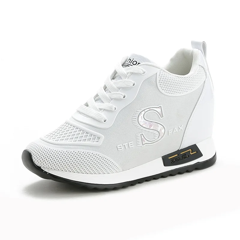 2021Vulcanized Shoes Wedges Sneakers For Women Elevator Shoes Brand Sneakers Increase Within Women Casual Shoes White Sneakers T