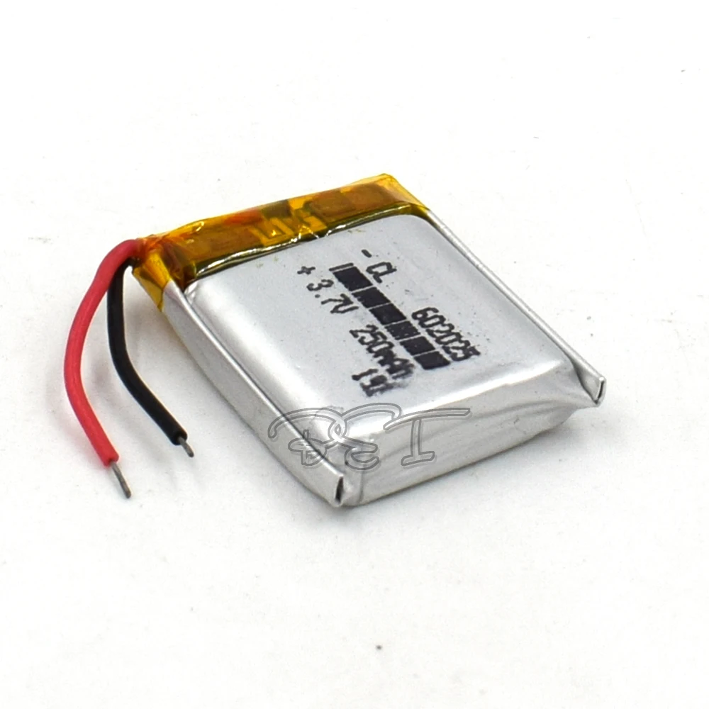 10Pcs 3.7V Lithium Battery Li-polymer Rechargeable Cell Li-ion Polymer 602025 250mAh For PSP Navi GPS MP3 MP4 Speaker Camera