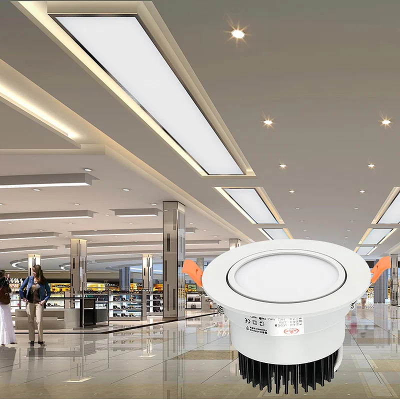 Rond Dimmable encastré LED Downlights 5W 7W 9W 12W 15W 18W COB LED plafonnier spots AC110-220V lampe à LED ronde Dimmable