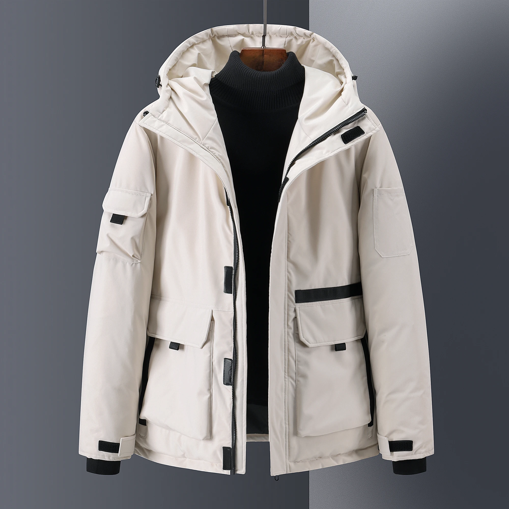 The new 2021 short white duck down casual down jacket winter snow ski resort men's leisure brand high quality jacket couples