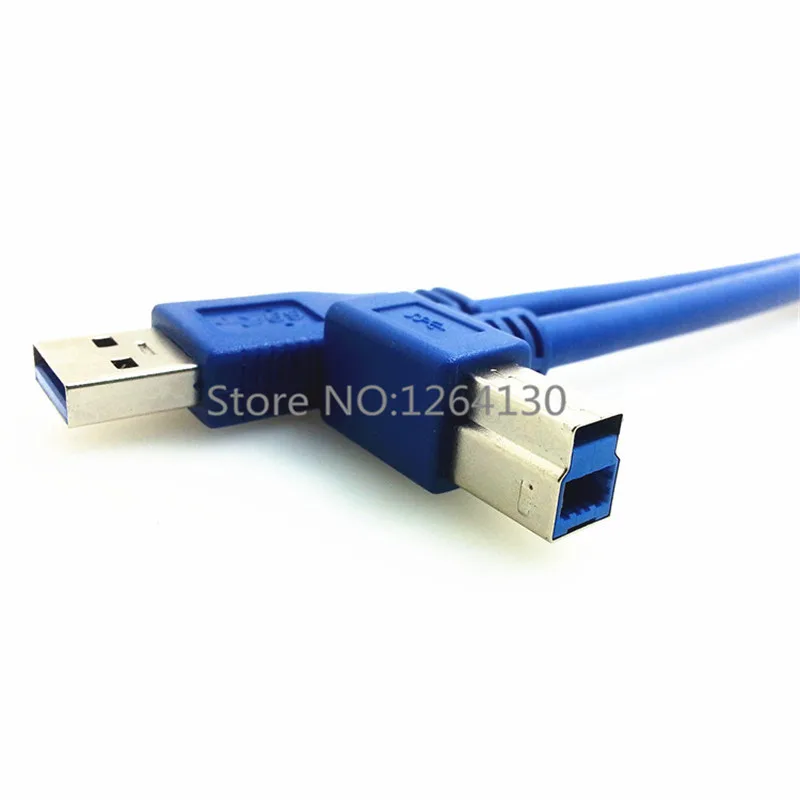 USB 3.0 A męski na prawy kąt 90 stopni USB3.0 typ B męski kabel AM/BM szybki kabel do drukarki 0.3m/0.6m/1m/1.8m/3.m